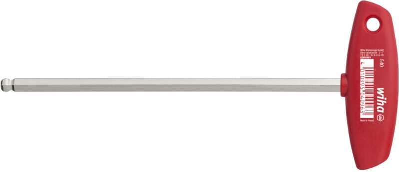 Stiftschlüssel mit Quergriff Sechskant-Kugelkopf glanzvernickelt 5,0 mm (04108) - Wiha