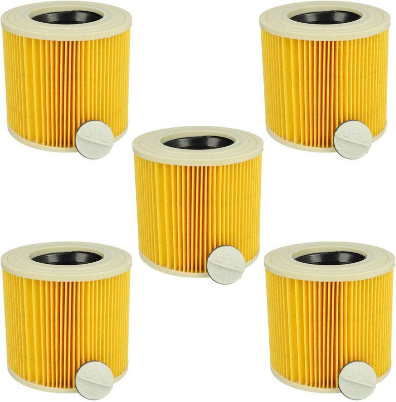 Filterset 5x Faltenfilter kompatibel mit Kärcher a 2224, a 2204 af, a 2206 x Nass- & Trockensauger - Filter, Patronenfil...