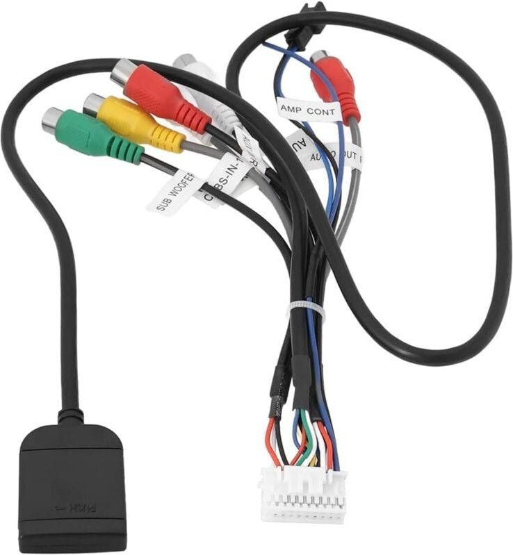 1 Stück 20-poliges Android-Autoradio-Radiokabel mit SIM-Kartensteckplatz-Adapter, RCA-Kabelbaum, passend für die meisten