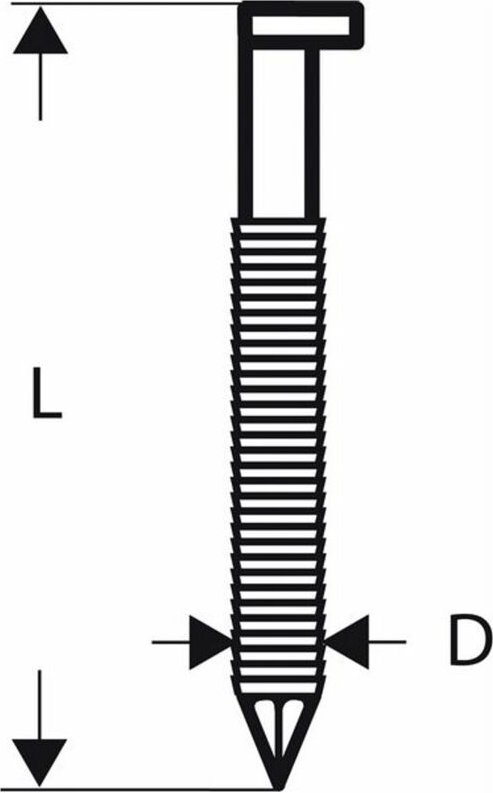 D-Kopf Streifennagel SN34DK, 3,1 mm, 80 mm, blank, gerillt - Bosch