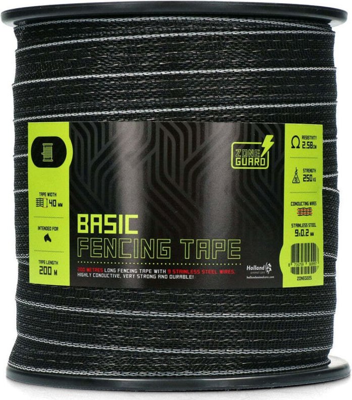 Zoneguard basic zaunband 40 mm schwarz 200 m