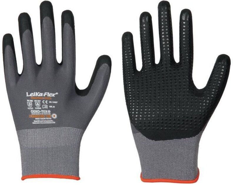 Leipold+dohle Gmbh - Handschuhe LeiKaFlex 1467 Größe 10 grau en 420+ en 388+EN 407 PSA-Kategorie ii
