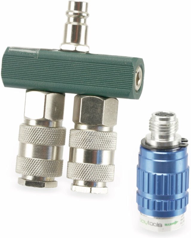 Druckluft-Verteiler DLV2, 2-fach, Luftmengenregler (¼') - Daytools