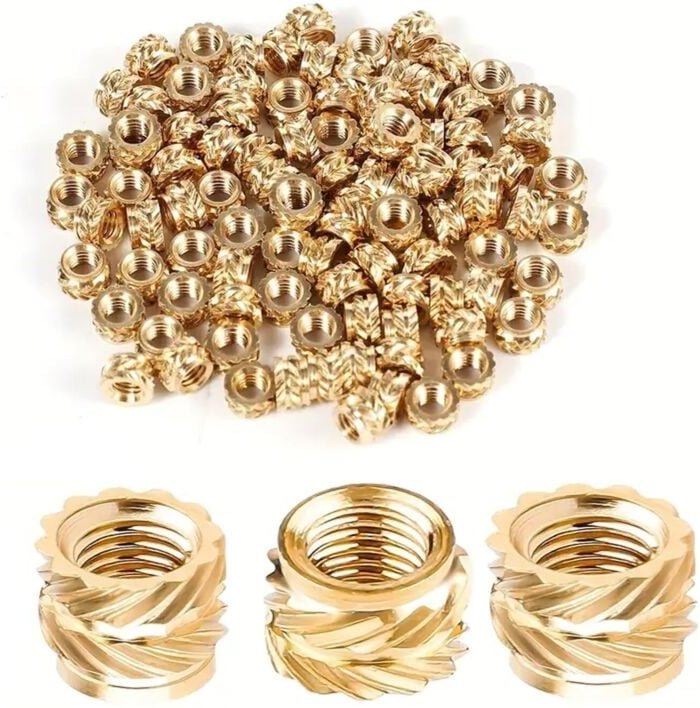 M3 Gewindeeinsatz 120 Stück Einpressmutter Messing Gewindebuchsen Innengewinde Rändelmuttern für Kunststoffteile oder 3D...