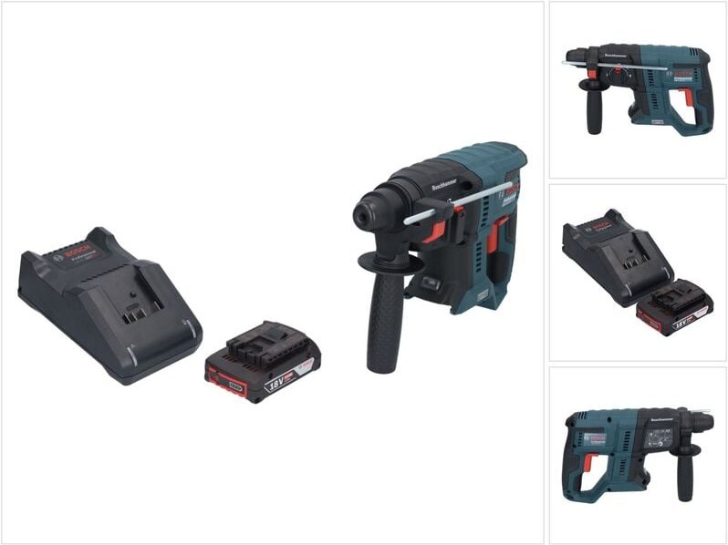 Bosch GBH 18V-21 Professional Akku Bohrhammer 18 V 2,0 J SDS plus Brushless + 1x Akku 2,0 Ah + Ladegerät