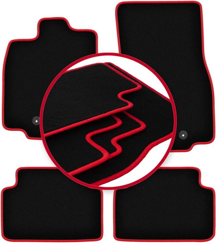 CARLUX-RED Autofußmatten für: Jaguar XF I 2WD X250 Limousine, Kombi (2007-2015)
