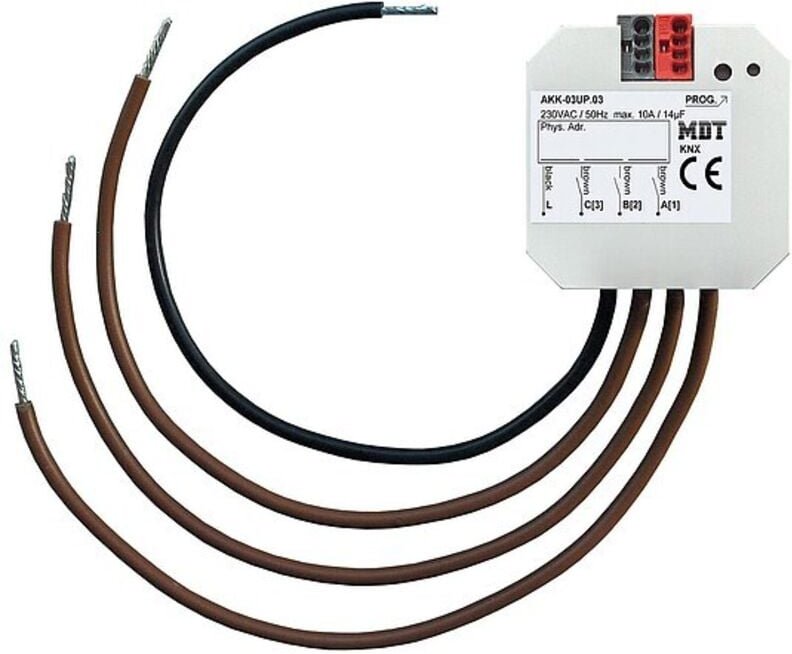 Unterputz-Schaltaktor AKK Kompakt Fan Coil, 10A, 230VAC, 14µF, 2EVG