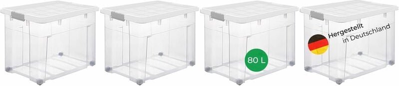 Novaliv - 4x Aufbewahrungsbox 4x Aufbewahrungsbox, 4x Deckel, 16x Rollen