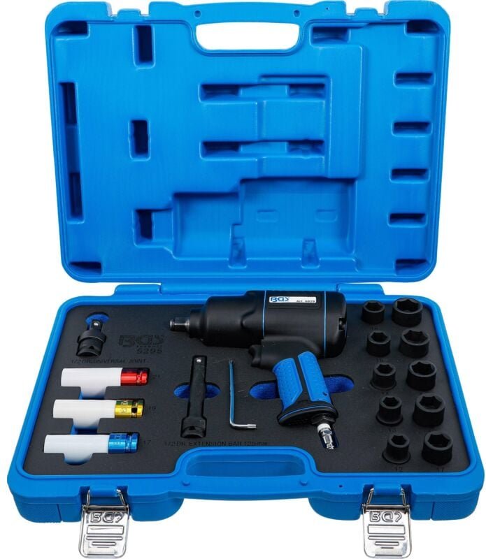 Bgs Technic - Druckluft-Schlagschrauber- & Kraft-Steckschlüssel-Satz 12,5 mm (1/2') 1200 Nm 16-tlg.