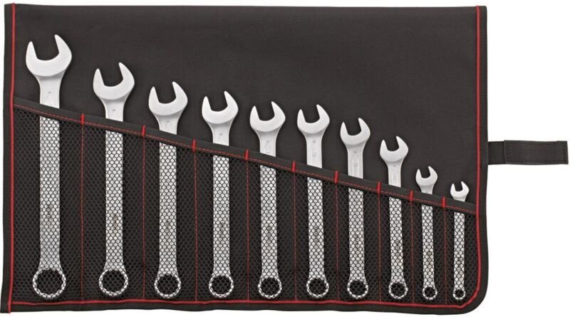 Ringmaulschlüssel-Satz DIN3113A 8-24mm, 10-teilig in Rolltasche - Format