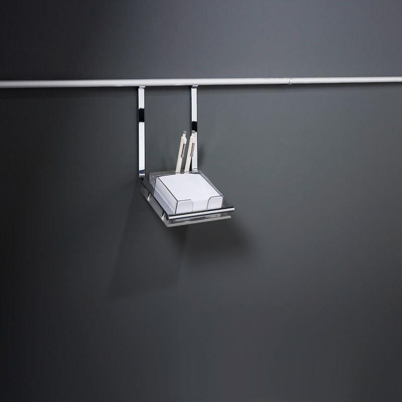 Kesseböhmer - Linero 2000 Schreibsethalter mit Zettelblock u. 2 Kugelschreiber Edelstahloptik