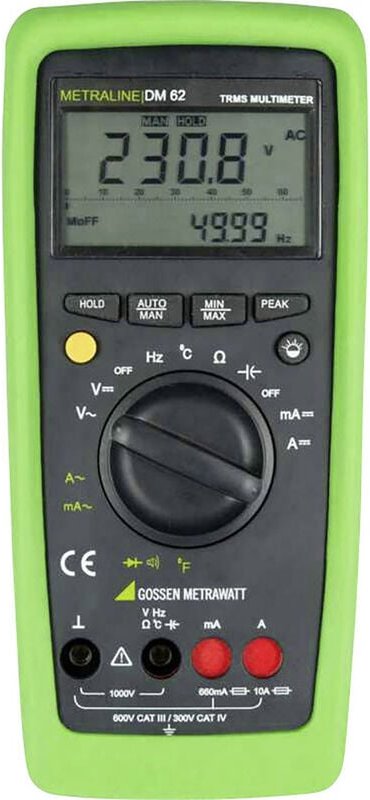 GMC - Gossen Metrawatt metraline dm 62 Hand-Multimeter digital cat iii 600 v, cat iv 300 v Anzeige (Coun