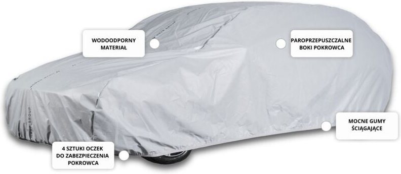 Autoabdeckung für SUV/Minivan XL 505-530 Autoplane Practic 3W Gurte