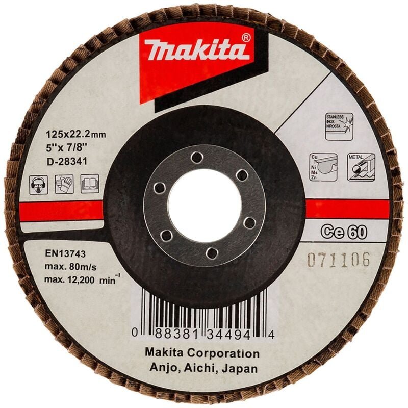 Fächerschleifscheibe 125 mm 60 - D-28341 - Makita