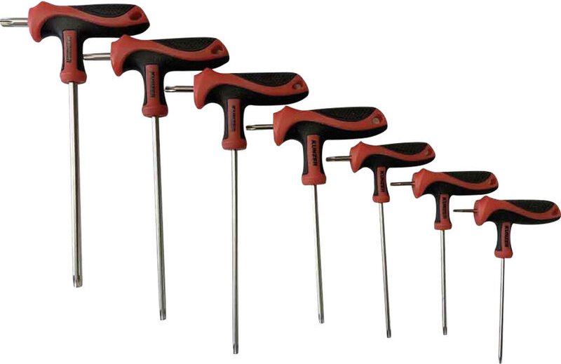 T-Griff-TX-Profil 7tlg. Werkstatt Sechsrund-Schraubendreher 7teilig Innen-Sechsrund (tx) - Kunzer