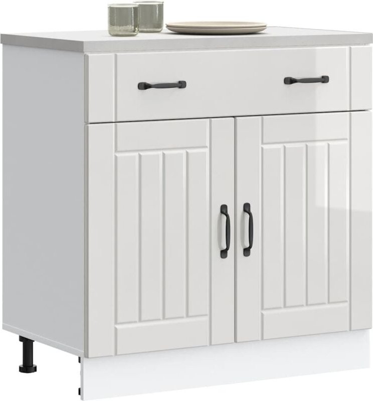 Vidaxl - Küchen-Unterschrank Lucca Hochglanz-Weiß Holzwerkstoff