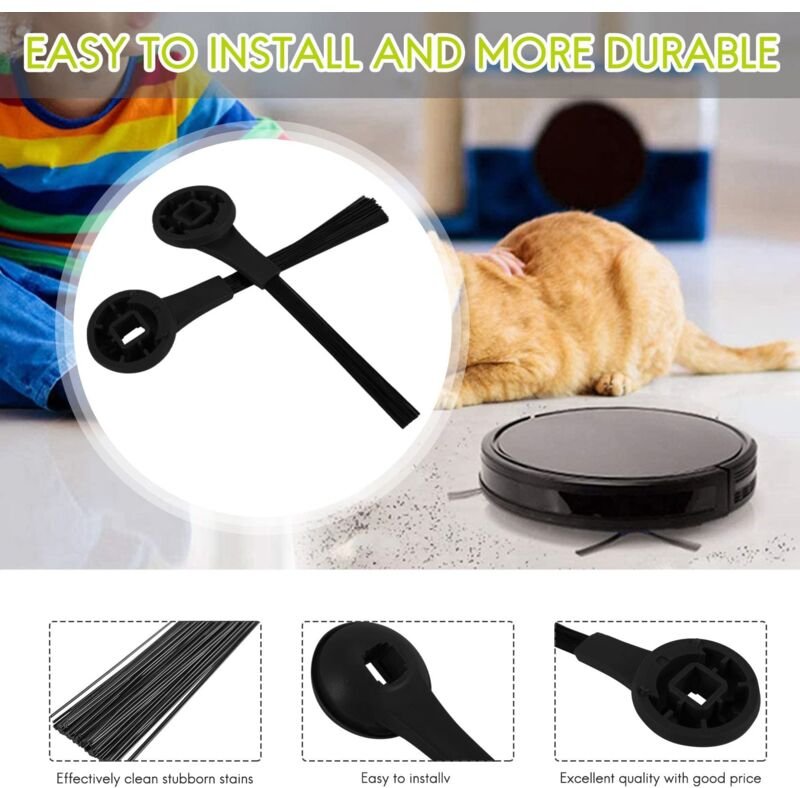 6 Stück Seiten, kompatibel mit Iq Robot R101Ae, Rv1001Ae, Rv1000 Staubsauger, Kehrroboter-Zubehör