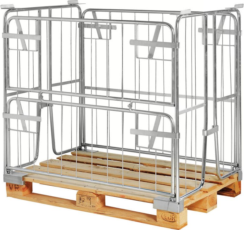 Kongamek Palettencontainer verzinkt 1000mm hoch passend zu Europaletten 1200x800mm