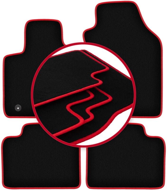 CARLUX-RED Auto-Fußmatten für: Lancia Ypsilon III Fließheck (2011-)