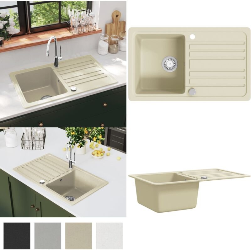Granitspüle Einzelbecken Beige - Spülbecken - Küchenspüle - Home & Living - Beige