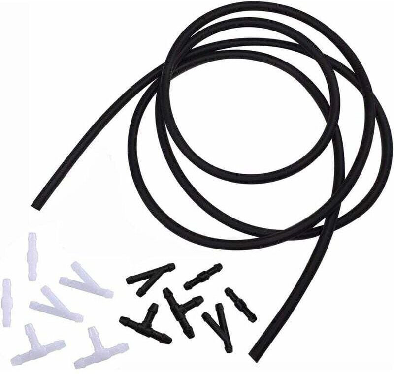 Universelles Scheibenwischerschlauch-Set, Scheibenwischerschlauch, 2 m Scheibenwischerschlauch + 4 Stück Schlauchverbind...