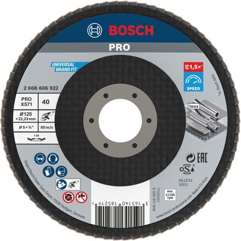 Bosch - Professional Faecherschleifscheibe BfM,125mm,K40,1x (2608606922)