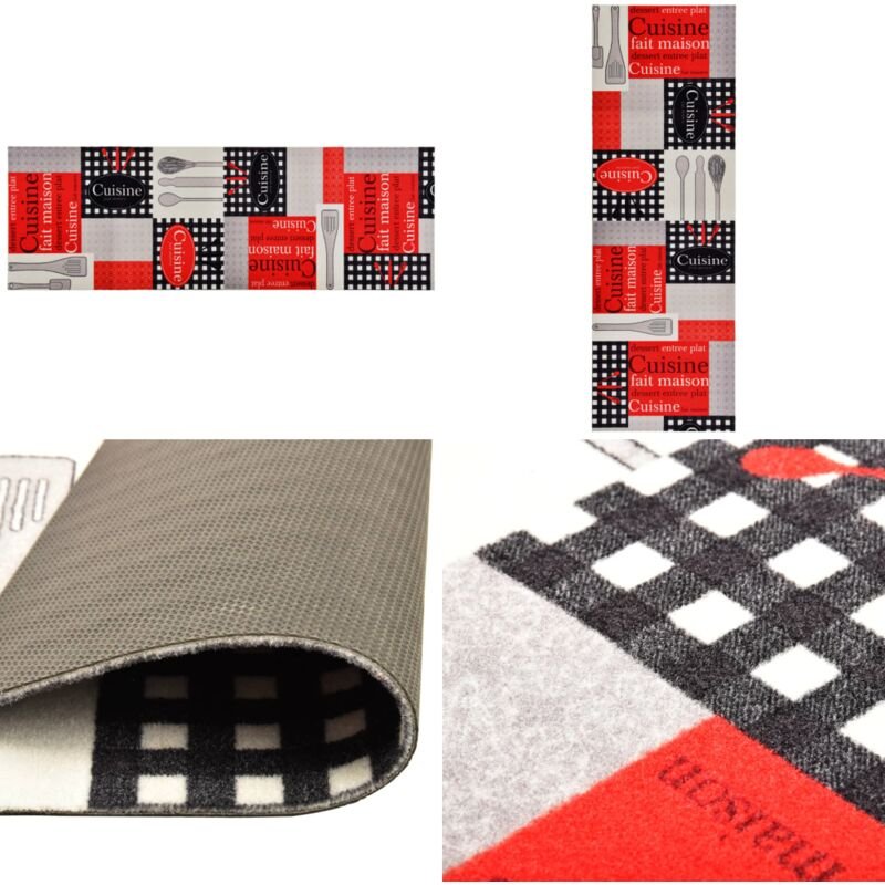 Küchenteppich Waschbar Cuisine 60x300 cm - Küchenläufer - Teppich Küche - Bodenschutz - Türmatte - Wohnraumteppich - Hom...