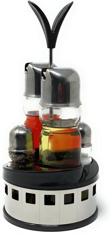 Menage Essig und Öl Spender Glas Salz Pfeffer Set Edelstahl 209 Silber Glas Ölspender