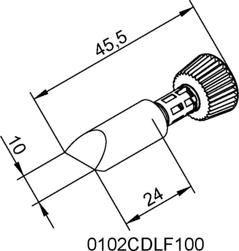 Ersa - 0102CDLF100C/SB Lötspitze Meißelform Spitzen-Größe 10 mm Spitzen-Länge 45 mm Inhalt 1 St.