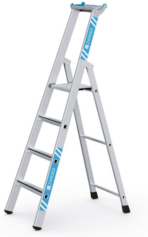 Zarges gebördelte Stehleiter Saferstep S eloxiert 4 Stufen