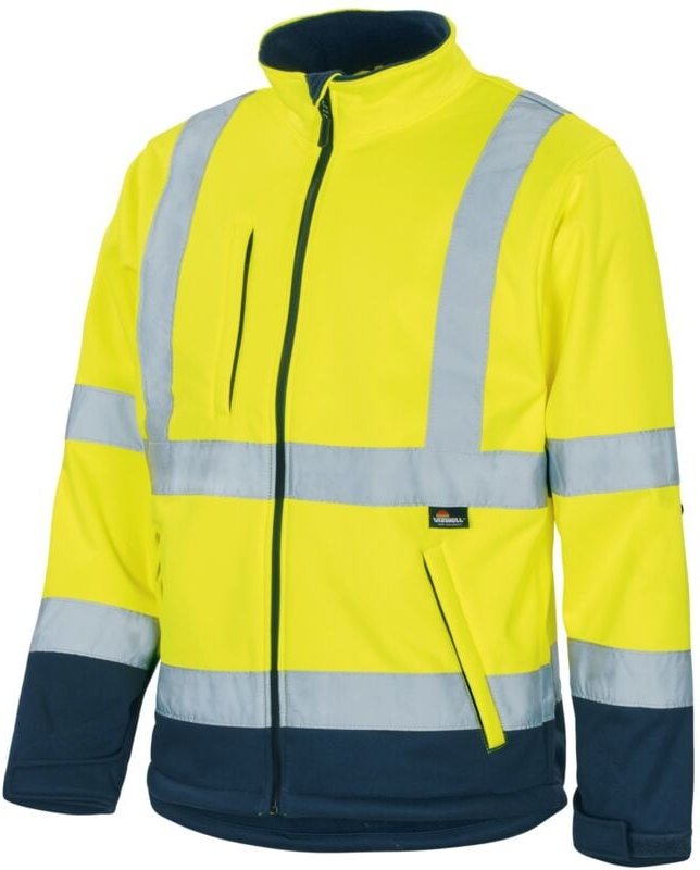 Vizwell Softshelljacke atmungsaktiv, wind- und wasserdicht VW135Y Gr. 4XL fluo gelb/marineblau