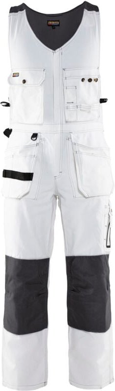 Ärmelloser Maler-Overall 2532 - Weiß/Dunkelgrau 40L
