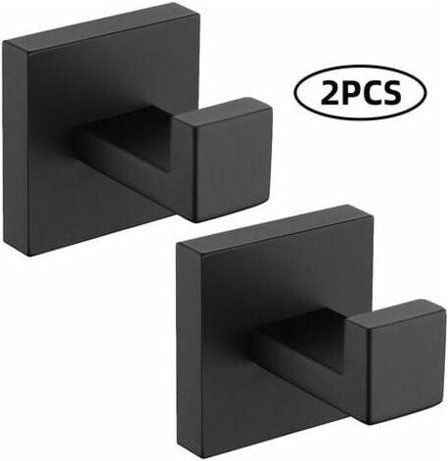 Mumu - Stück Wandhaken, schwarze Handtuchhalter-Haken, 304 Edelstahl-Haken, rostfreie Haken, wasserdichte Haken, Badezim...