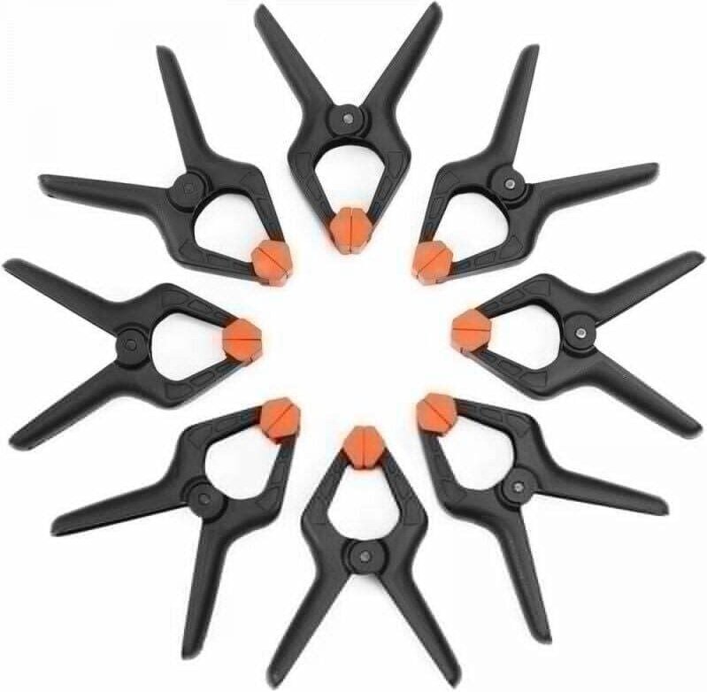 Mollette in plastica, 8 pezzi, apertura massima 29 mm, morsetti per studi di decorazione, falegnameria e fotografia.