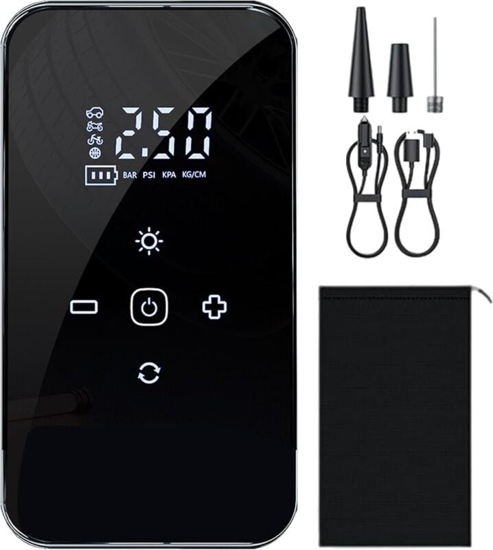 Thumbnail - Batterie-Luftpumpe – Elektrische Luftpumpe mit Touchscreen Wiederaufladbarer elektrischer Kompressor, Autozubehör für LK...