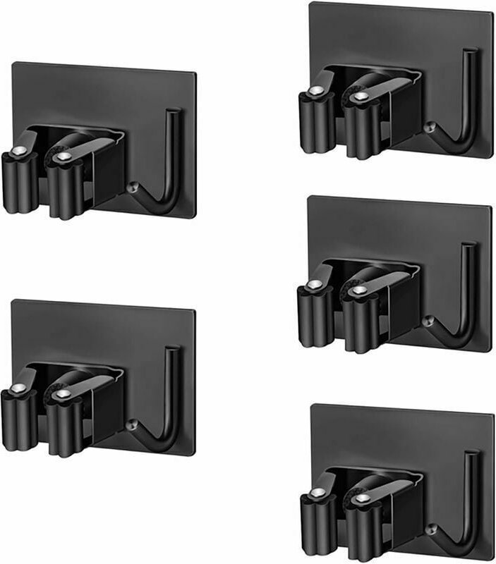 Thumbnail - Jalleria - Wandbesenhalter, Lre Co. 5 Stück selbstklebender Wandbesenhalter mit Position und Haken, Wandbesenhalter Wand...