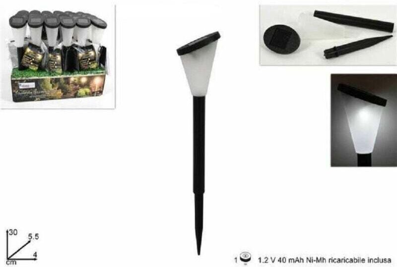 Ymyny - Solarbetriebene LED-Taschenlampe für den Garten und den Außenbereich, 30 cm, warmes und kaltes Licht – Kaltweiß ...