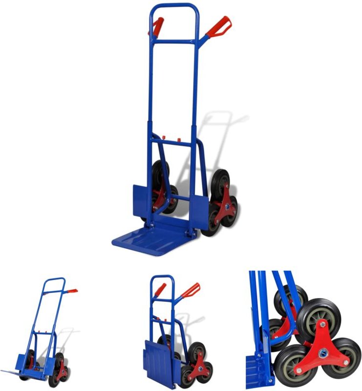 The Living Store Klappbare Sackkarre mit 6 Rädern Blau - Rollwagen & Sackkarren