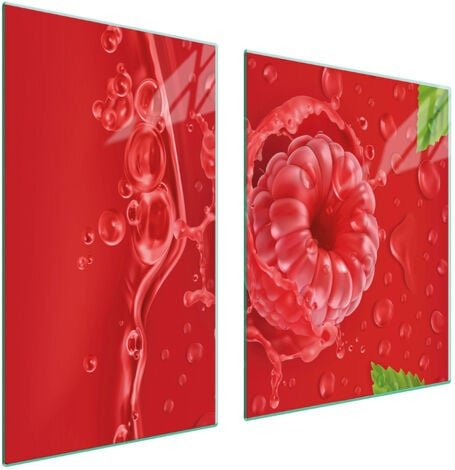 Glasplatte und Schneidebrett 100x52 Himbeere