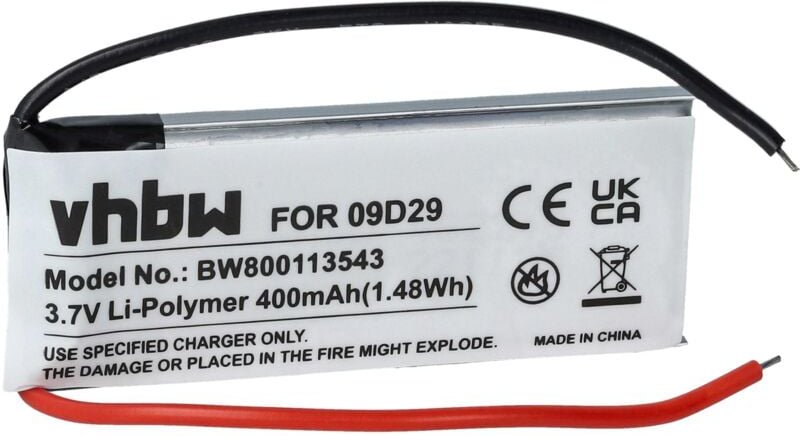 Vhbw - Akku kompatibel mit Cardo Q2, Q2 Pro, Scala Rider fm wireless Headset Kopfhörer (400mAh, 3,7V, Li-Polymer)