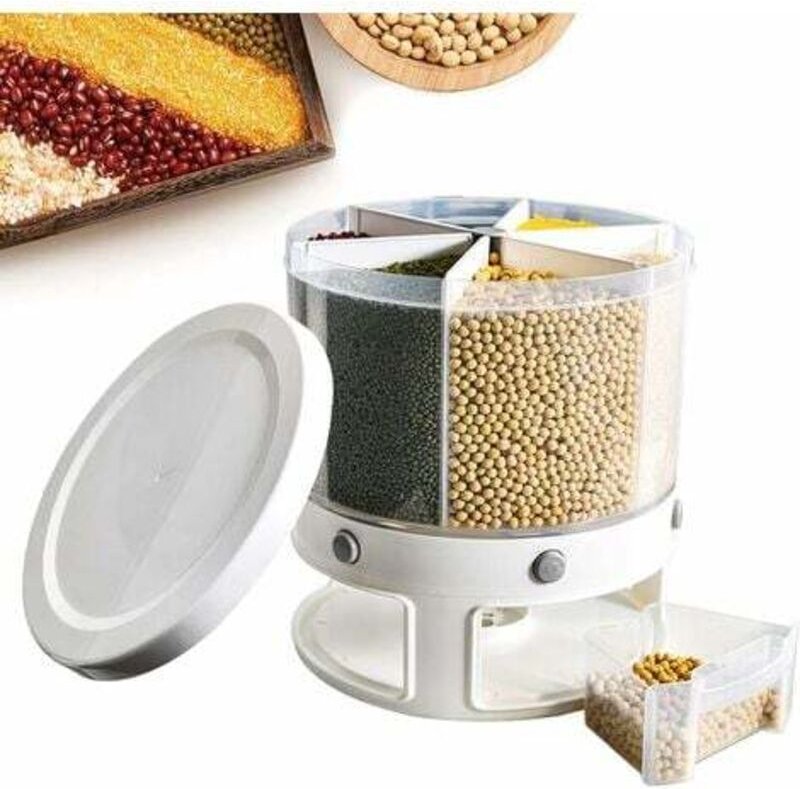 Tigrezy - 6-in-1-Müslispender – Reisspender – Aufbewahrungsboxen – Müslispender mit Messbecher für Mehl, Zucker, Reis (w...