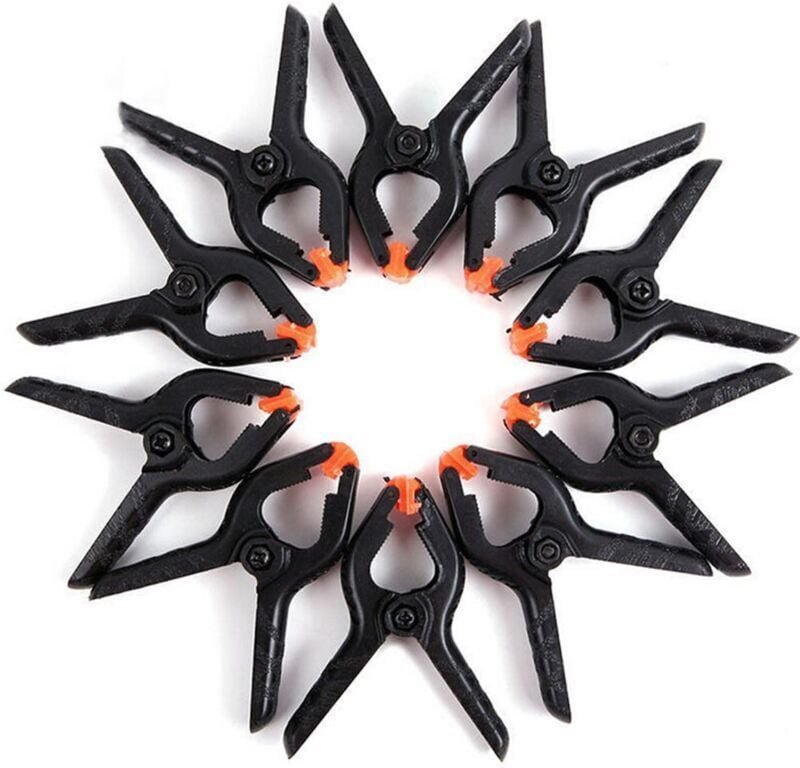 Odipie - Federklammern-Set aus Kunststoff, 10-teilig, Öffnung bis 4,7 cm, Klammer für Dekoration, Holzbearbeitung und Fo...