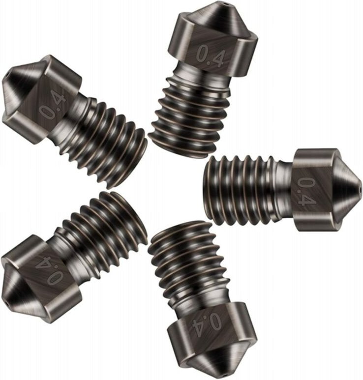 5 Stück 3D-Druckerzubehör E3D V6 Hartstahldüse, E3D V6 Hartstahldüse 0,4 mm
