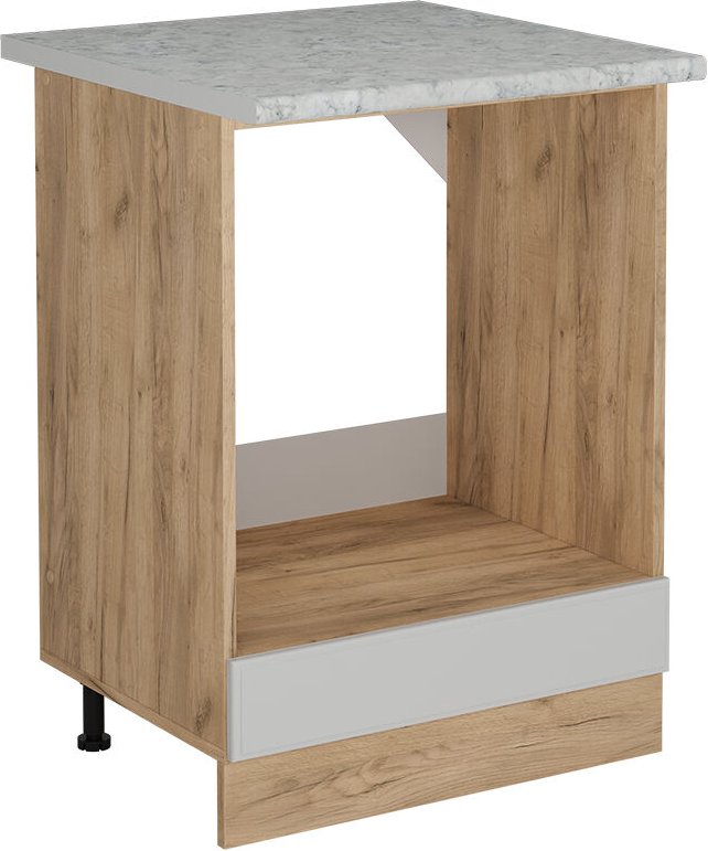 Vicco - Herdumbauschrank R-Line, Weiß Landhaus, 60 cm ap Marmor