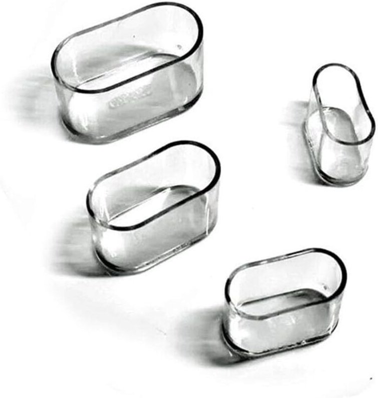 Stuhlbeinabdeckungen, ovale Silikon-Möbelbeinabdeckungen, kratzfester Bodenschutz, 8–24 Stück transparent/24 Stück15 x 3...
