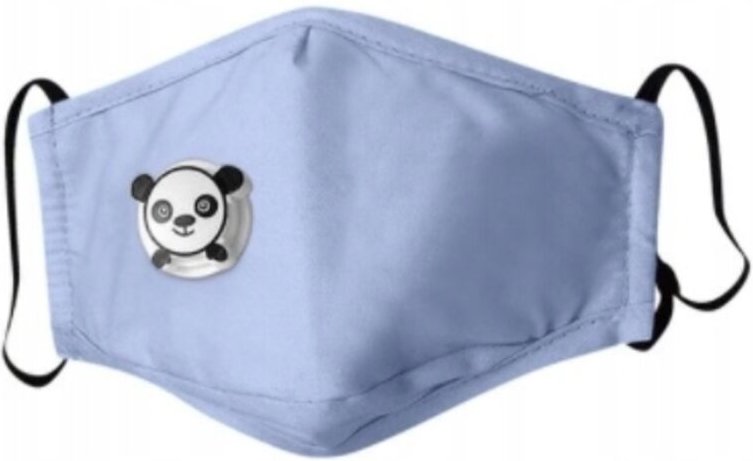 BLAUE PANDA-MASKE FÜR KINDER + 3x PM 2,5 FILTER