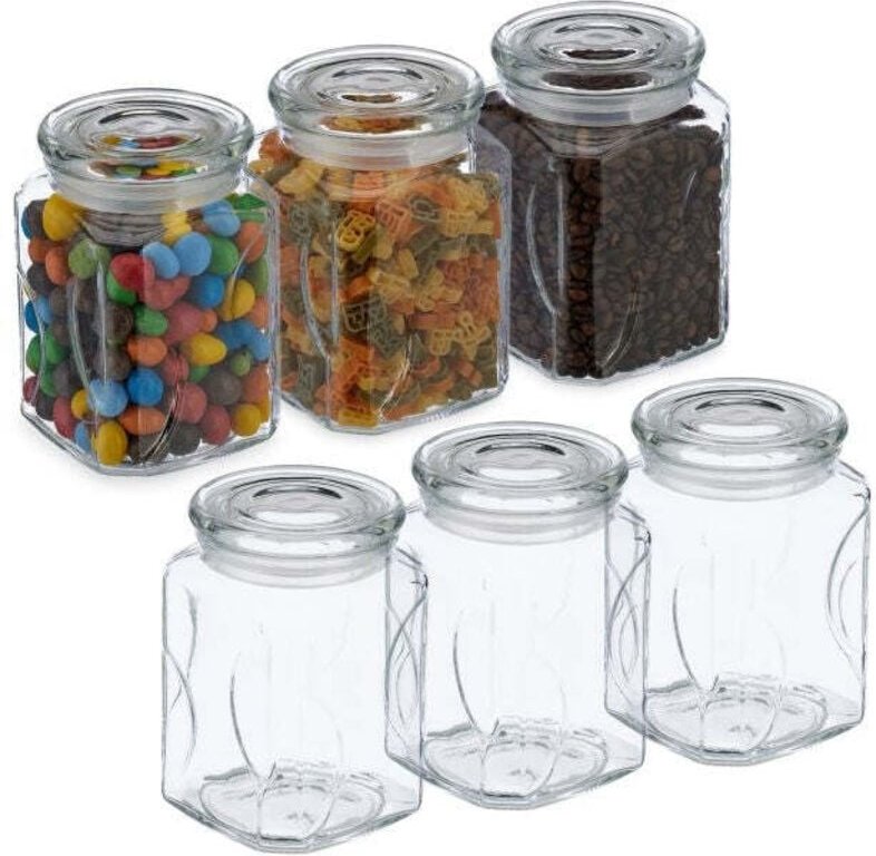 Set mit 6 vorratsglasern mit deckel 750 ml 8830