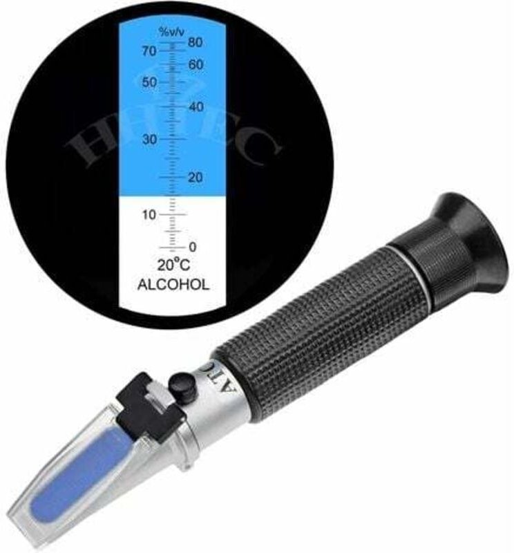 Lablanc - Destillat-Refraktometer, Alkohol, 0–80 % v/v, Hand-Refraktometer, Alkoholmessgerät für Spirituosen, destillier...