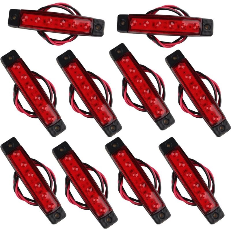 10 Seitenmarkierungsleuchten, 12 v, 6 smd, LED-Markierungsleuchten vorne und hinten, für Anhänger, lkw, Wohnwagen, Wohnm...