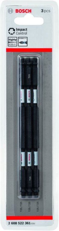 Thumbnail - Schrauberbit-Set Impact Control mit Doppelklinge 3tlg. T25 150 mm - 2608522361 - Bosch